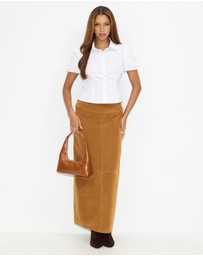 Dazie - Bailey Faux Suede Midi Skirt