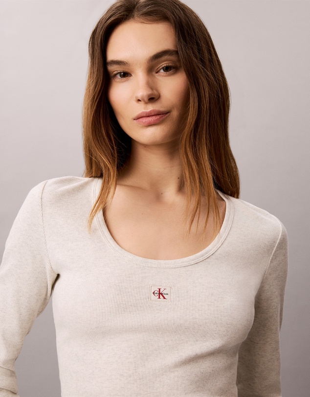 Calvin Klein Jeans - Ribbed Cotton Long Sleeve Top