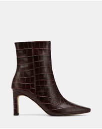 Wittner - Nina Croc Embossed Leather Ankle Boots