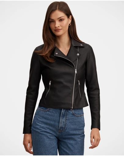 Forever New - Betty Faux Leather Biker Jacket