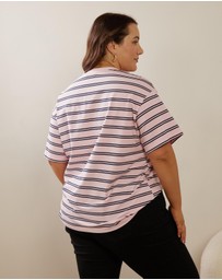 Atmos&Here Curvy - Frankie Striped Relaxed Tee
