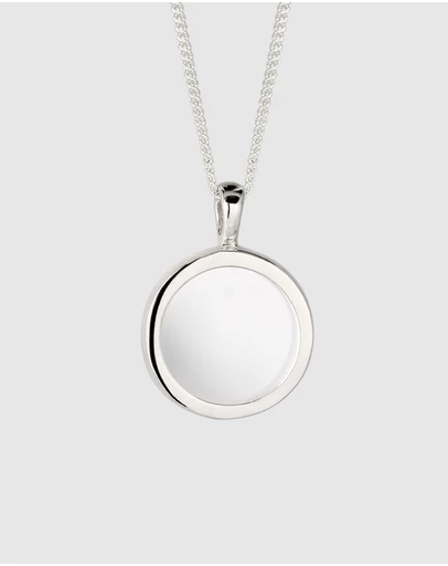 Elli Jewelry - Rock Crystal Disc Necklace in 925 Silver