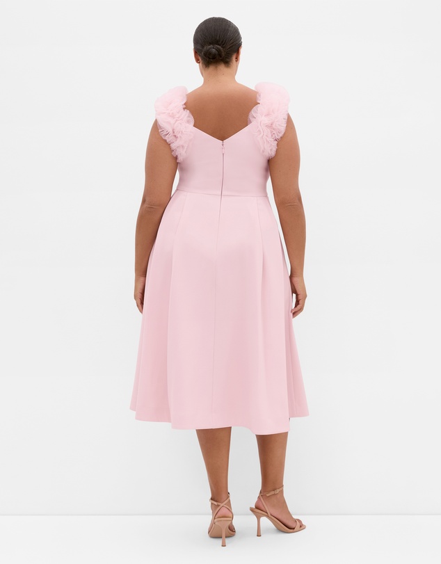 City Chic - Roselyn Ruffle Tulle Midi Dress
