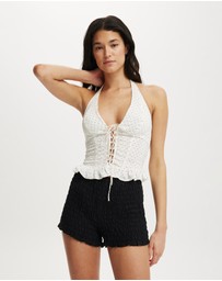 Cotton On - Willow Tie Up Halter Top