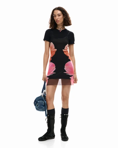 Desigual - Dress with combined flowers