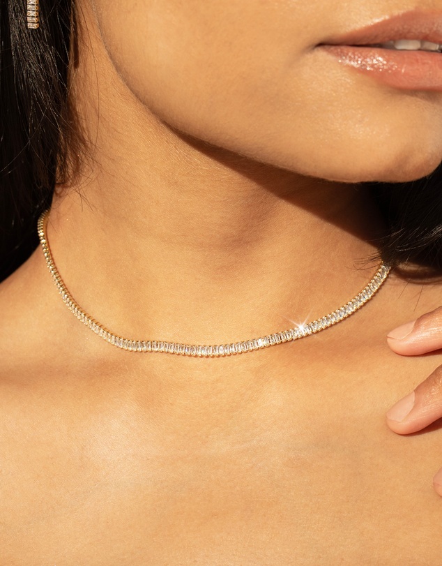 Mestige - Era Radiant Tennis Necklace - 18K Gold Plated