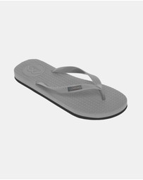 Boomerangz Footwear - Men's Grey/Black Thongs with arch support and 2 x interchangeable straps