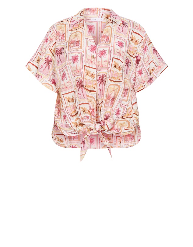 City Chic - Postcard Print Shirt