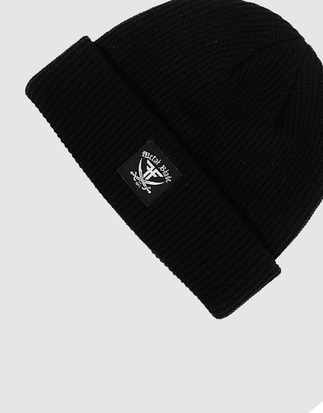 Fallen Footwear - Fallen Footwear Metal Blade Acrylic Cuff Short Stylish Beanie - Black