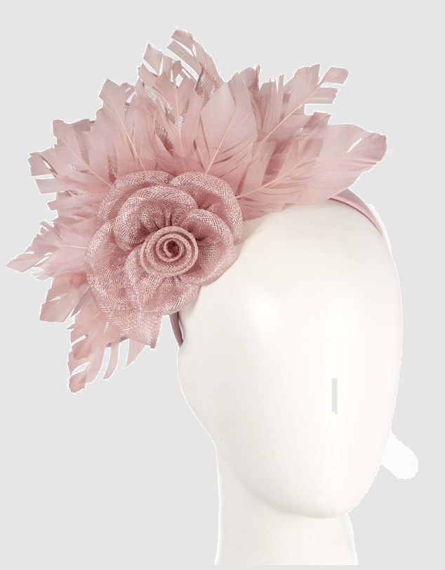 Max Alexander - Modern Dusty Pink Racing Fascinator