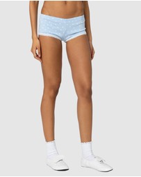 EDIKTED - Follow Ur Heart Printed Micro Shorts