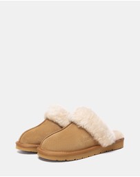EVERAU - EverAU Ugg Muffin Slipper Suede Cow Suede Upper House Shoes