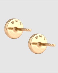 Elli Jewelry - Earrings Stud Moonstone Circle 925 Sterling Silver Gold-Plated