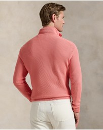 Polo Ralph Lauren - Mesh-Knit Cotton Quarter-Zip Sweater