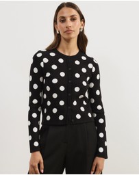 Atmos&Here - Hallie Polka Dot Knit Cardigan