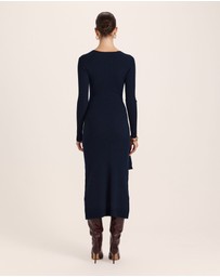SABA - Elle Wool Blend Wrap Knit Dress