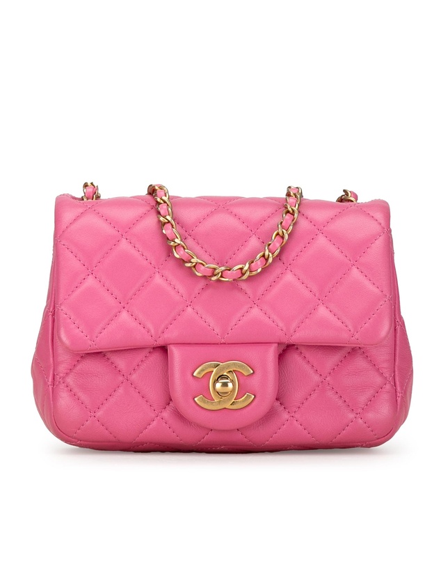 Pre-Loved by Azura Reborn - Pre-Loved Mini Square Classic Lambskin Pearl Crush Flap