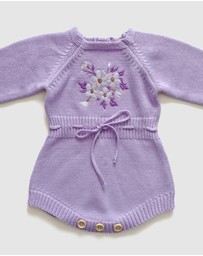 WITH LOVE FOR KIDS - Long Sleeve Knitted Romper - Babies