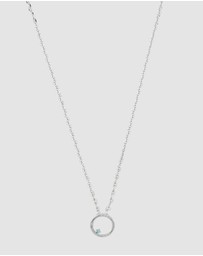 Georgini - Georgini Opal Glow Blue Created Opal Circle Silver Pendant