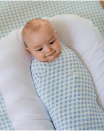 Kynd Baby - Large Stretchy Swaddle in Blue Gingham