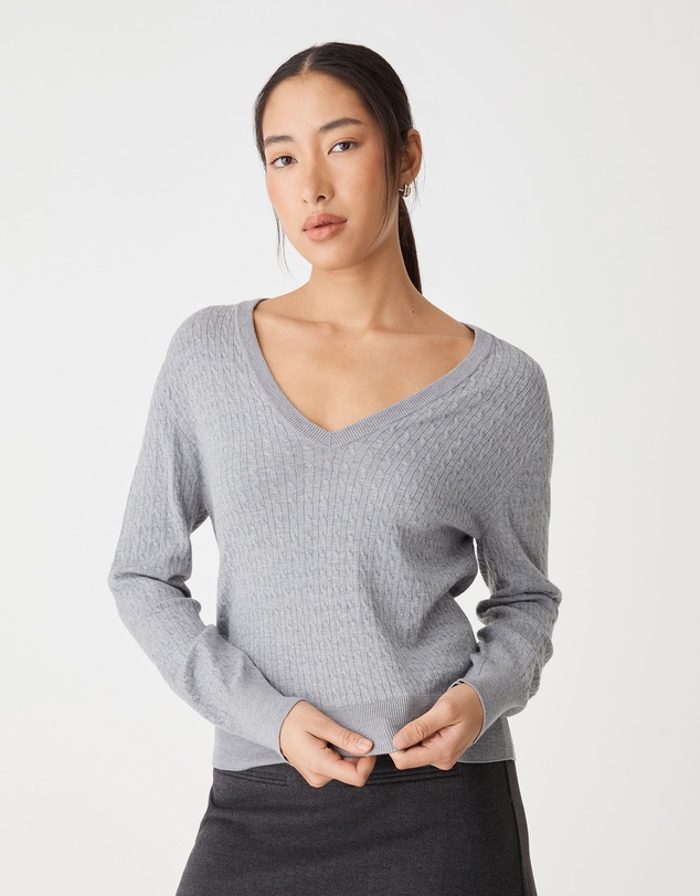 Forcast - Carla V-Neck Cable Knit
