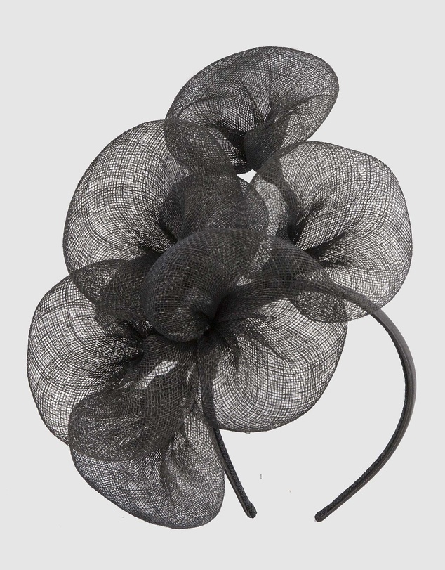 Max Alexander - Large Lilly Black Flower Fascinator