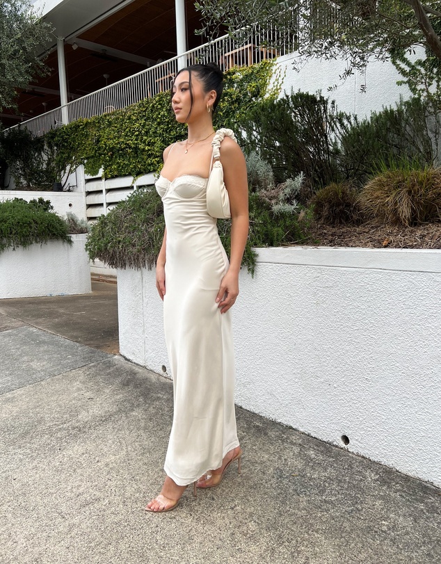 Beginning Boutique - Mariana Cream Lace Bust Midi Dress