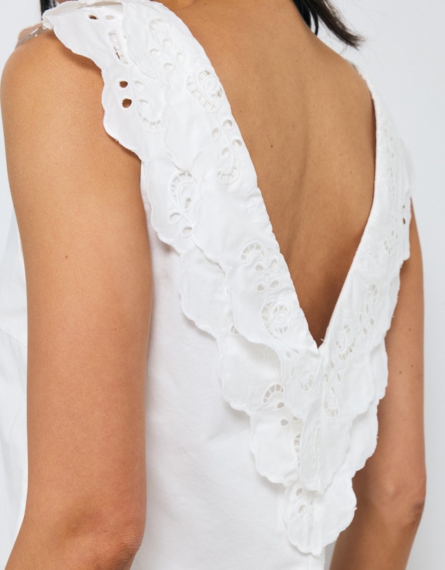AERE - Evolet Cotton Frill Mini Dress