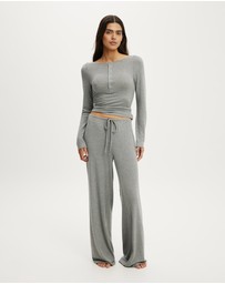 Cotton On Body - Super Soft Boat Neck Henley Long Sleeve
