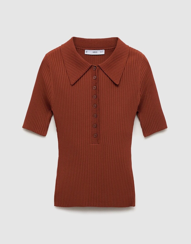 M.N.G - Polo-Neck Ribbed Sweater