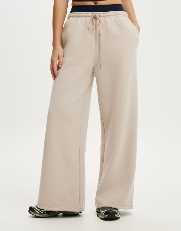 Cotton On Body Active - Plush Tie Waist Wide Leg Sweatpants