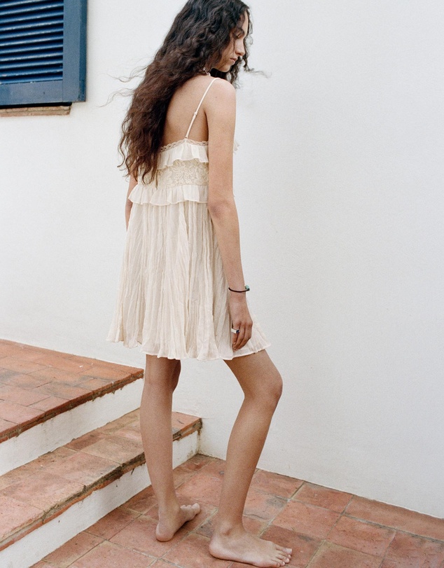 M.N.G - Chiffon Dress With Embroidered Details