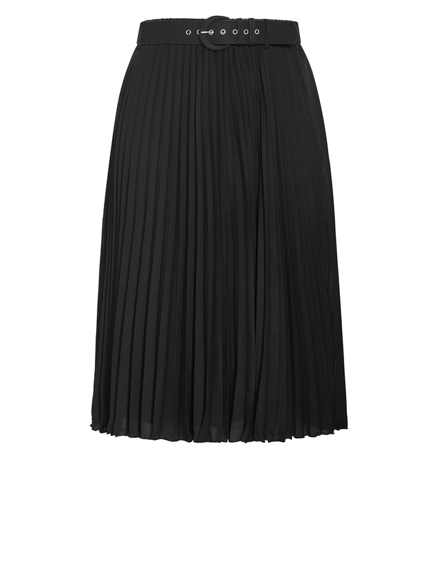 City Chic - Plus size Petra Pleat Midi Skirt - black
