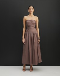 AERE - Kiera Strapless Midi Dress