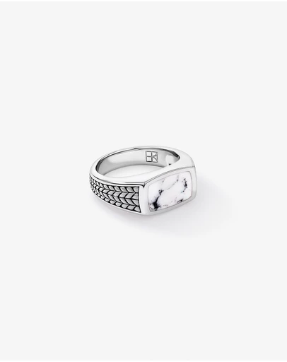 Michael Hill - Howlite Signet Ring in Sterling Silver