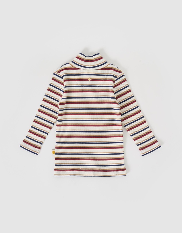 Goldie + Ace - Outback Stripe Embroidered Rib Skivvy - Babies-Kids