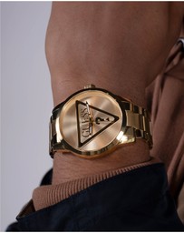 GUESS - Guess Gents and Ladies Set - Badge Gold-Tone Analogue & Fame Ladies Gold Tone Analogue