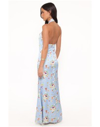 Petal & Pup - Mila Halterneck Maxi Dress - Cornflower Blue Floral