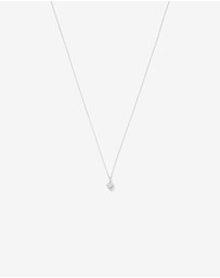 Michael Hill - Heart Shape Cubic Zirconia Halo Pendant Necklace in Sterling Silver