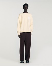 Sandro - Layered Flower Crewneck Sweatshirt