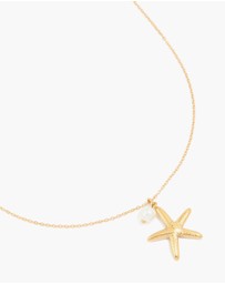 Lovisa - Waterproof Gold Plated Stainless Steel Pearl Starfish Pendant Necklace