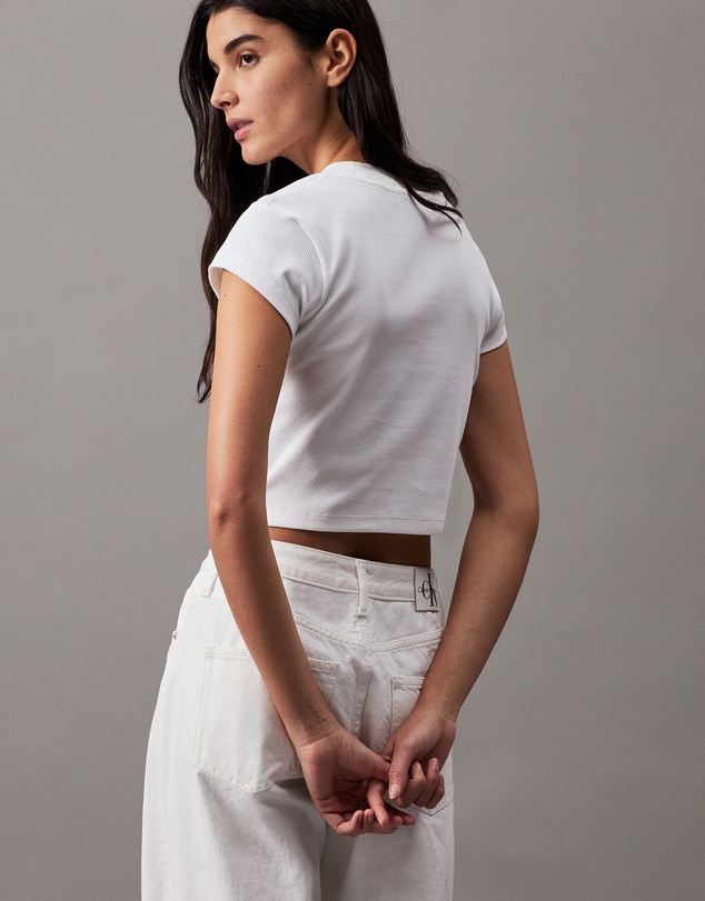 Calvin Klein Jeans - Slim Cropped Ribbed T-shirt
