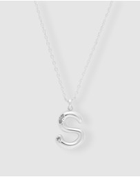 Wanderlust + Co - Alphabet Bubble Silver Necklace - Letter S