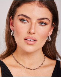 Zoe Olivia - Waterproof Ribbed Double Hoops