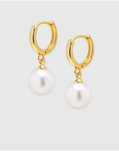 Nialaya Jewellery - Men's Pearl Drop Earrings