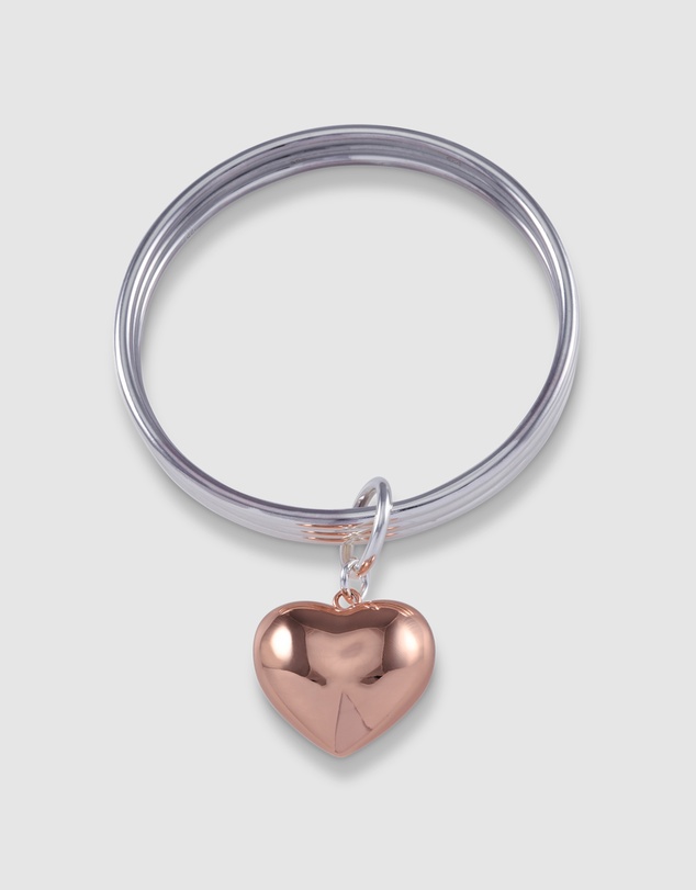 Von Treskow - Triple Bangle With Puffy Heart