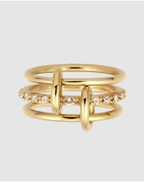 Elli Jewelry - Ring Women Elegant Crystals 925 Sterling Silver Gold Plated
