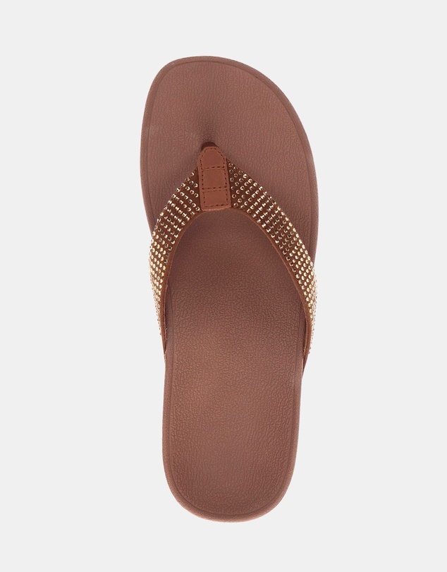 Mia Vita - Allora Toe Post Sandal - Bronze Rhinestone