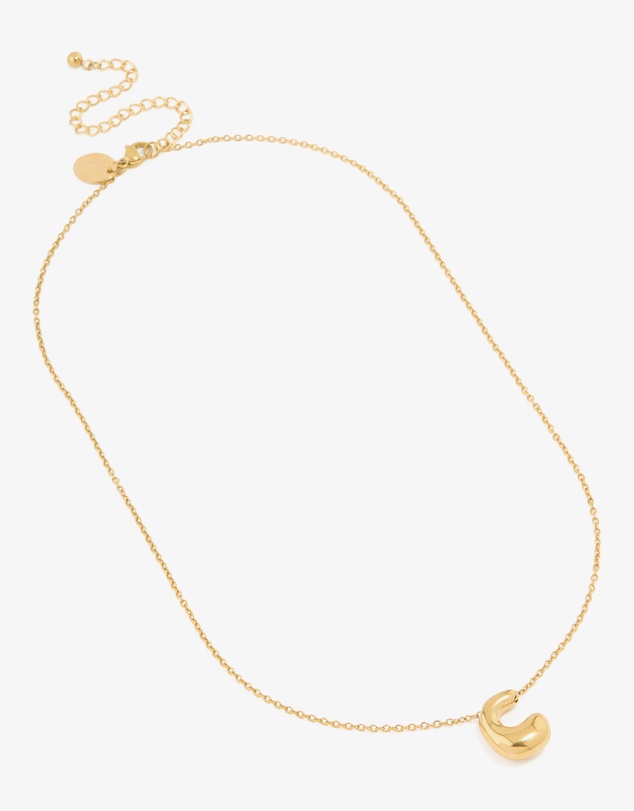 Lovisa - Waterproof Gold Plated Stainless Steel Large Bubble Letter C Necklace