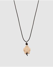 Kuzzoi - ICONIC EXCLUSIVE - Necklace Male Turtle Synthetic Howlite Leather 925 Sterling Silver